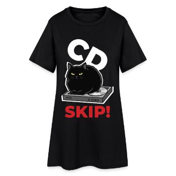 CD Skip Chat Music Humor - Women’s T-Shirt Dress - black - Front