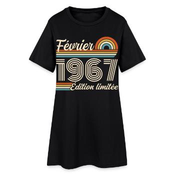 Geboren im Februar 1967 | 59-jähriges Jubiläum - Frauen T-Shirt-Kleid - Schwarz - Vorne