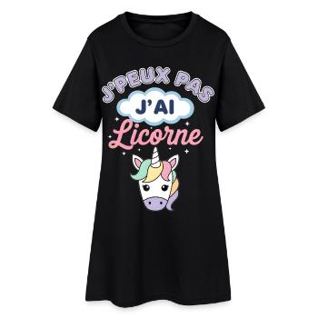 I can't unicorn - Women’s T-Shirt Dress - black - Front