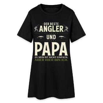 01_Papa - Frauen T-Shirt-Kleid - Schwarz - Vorne