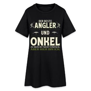 Pêcheurs et oncles : pas facile. Me voilà en train de pêcher. - Robe T-shirt Femme - noir - Devant