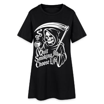 Arrête de fumer, Faucheuse - Robe T-shirt Femme - noir - Devant