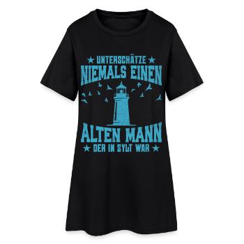 NE JAMAIS SOUS-ESTIMER UN VIEIL HOMME - Robe T-shirt Femme - noir - Devant
