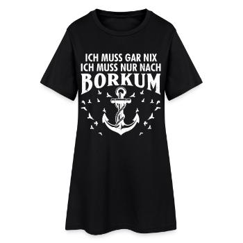 Mer du Nord, vous n'avez rien à faire, il suffit d'aller à Borkum. C'est drôle. - Robe T-shirt Femme - noir - Devant
