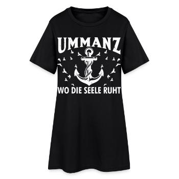 Île d’Ummanz OÙ REPOSE L’ÂME Drôle - Robe T-shirt Femme - noir - Devant
