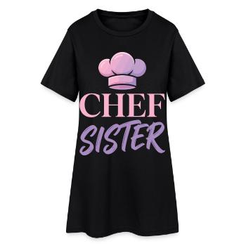 Design des chapeaux de chef sœur chef - Robe T-shirt Femme - noir - Devant