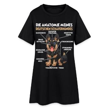 Polizeihund Deutscher Schäferhund Geschenk Hund - Frauen T-Shirt-Kleid - Schwarz - Vorne