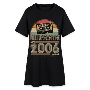 20. Geburtstag Geschenk Jahrgang 2006 Retro - Frauen T-Shirt-Kleid - Schwarz - Vorne
