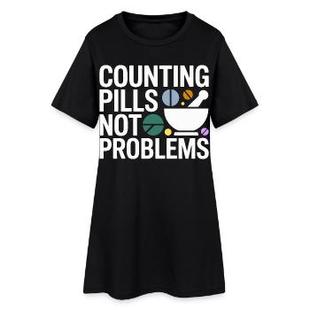 Pharmacien de détail comptant les pilules sur ordonnance - Robe T-shirt Femme - noir - Devant
