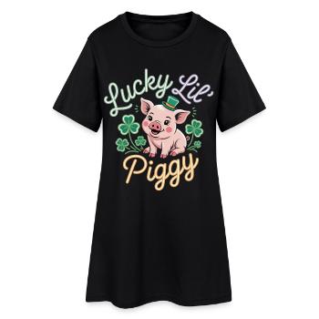 Lucky Pig Shirt – Tenue de la Saint-Patrick - Robe T-shirt Femme - noir - Devant