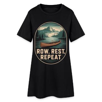 T-shirt des montagnes du lac à pagayer – Repos à la rame répété - Robe T-shirt Femme - noir - Devant