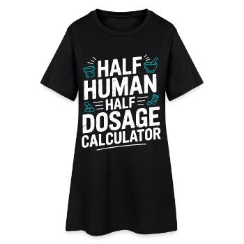 Pharmacien de détail mi-humain mi-spécialiste sur ordonnance - Robe T-shirt Femme - noir - Devant