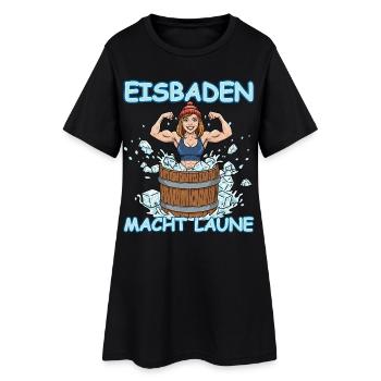 Eisbaden Für Damen - Frauen T-Shirt-Kleid - Schwarz - Vorne
