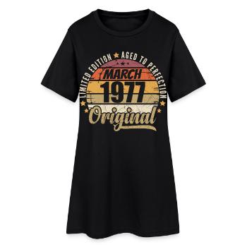 49. Anniversaire 49 Années Série Limitée Mars 1977 - Robe T-shirt Femme - noir - Devant