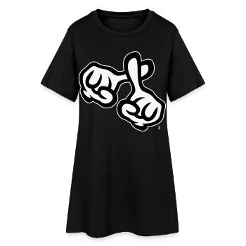 Croisez les doigts (mains / croix / religion / NEG 1C) - Robe T-shirt Femme - noir - Devant