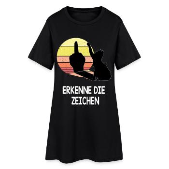 Chat qui fait signe Les chats en ombre reconnaissent les panneaux Rétro - Robe T-shirt Femme - noir - Devant