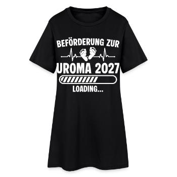 Schwangerschaft Ankündigen Werdende Uroma 2027 - Frauen T-Shirt-Kleid - Schwarz - Vorne