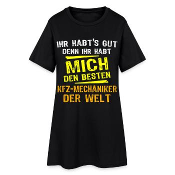 KFZ-Mechaniker Geschenk - Frauen T-Shirt-Kleid - Schwarz - Vorne