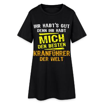 Don d’opérateur de grue - Robe T-shirt Femme - noir - Devant