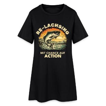up05_Relaxing_sunset_round - Frauen T-Shirt-Kleid - Schwarz - Vorne