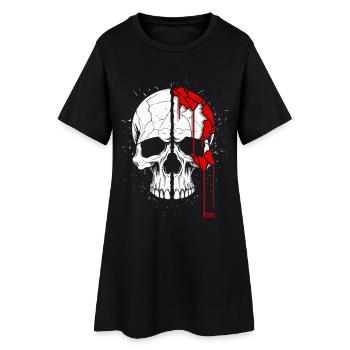 Skull with cool effect - Women’s T-Shirt Dress - black - Front