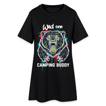 Wild One Camping Buddy Grizzly Ours - Robe T-shirt Femme - noir - Devant