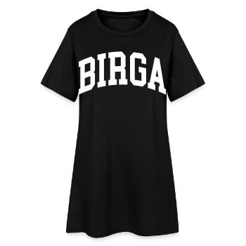 Birga - Frauen T-Shirt-Kleid - Schwarz - Vorne