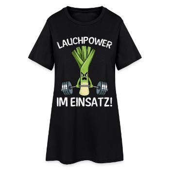 Gewichtheber LAUCHPOWER IM EINSATZ Lustiges - Frauen T-Shirt-Kleid - Schwarz - Vorne