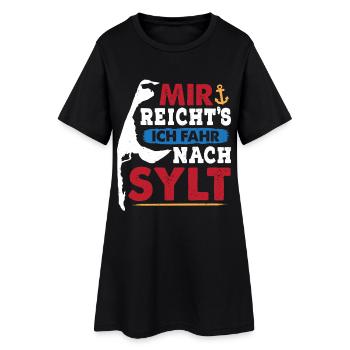 Vacances à la mer du Nord J’EN AI ASSEZ D’ALLER À SYLT Drôle - Robe T-shirt Femme - noir - Devant