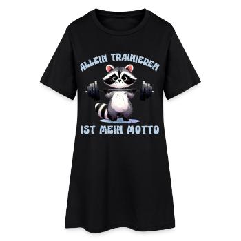 Entraînement avec poids SEUL L’ENTRAÎNEMENT EST MA DEVISE Drôle - Robe T-shirt Femme - noir - Devant