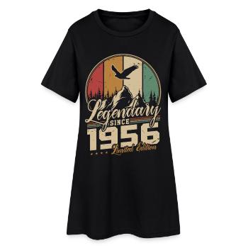 Cadeau d’anniversaire rétro vintage vintage 1956 - Robe T-shirt Femme - noir - Devant