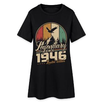 Cadeau d’anniversaire rétro vintage vintage 1946 - Robe T-shirt Femme - noir - Devant