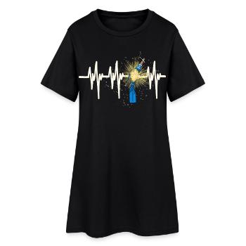 Fallas de Valencia Battement de cœur - Robe T-shirt Femme - noir - Devant