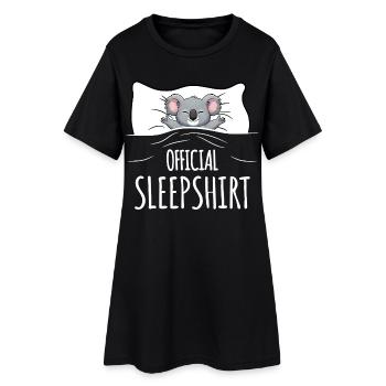 Chemise de nuit Koala - Robe T-shirt Femme - noir - Devant