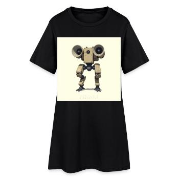 OBM_Eigenbraun - Frauen T-Shirt-Kleid - Schwarz - Vorne