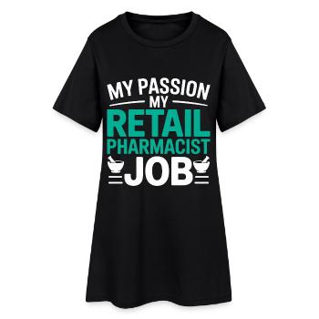 Pharmacien de détail Ma passion Mes soins en pharmacie - Robe T-shirt Femme - noir - Devant