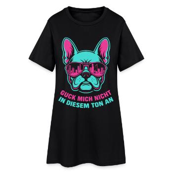 Ne me regarde pas sur ce ton, Bulldog - Robe T-shirt Femme - noir - Devant
