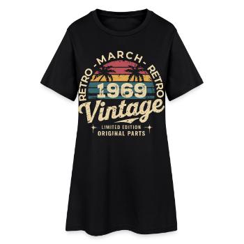 Né en Mars 1969 édition 1969 Vintage March 1969 - Robe T-shirt Femme - noir - Devant