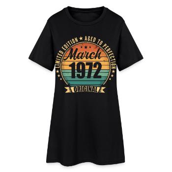 Vintage 1972 Mars 1972 - Robe T-shirt Femme - noir - Devant