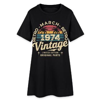 Né en Mars 1974 édition 1974 Vintage March 1974 - Robe T-shirt Femme - noir - Devant