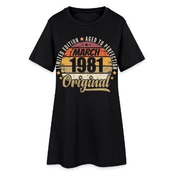 45. Anniversaire 45 Années Série Limitée Mars 1981 - Robe T-shirt Femme - noir - Devant