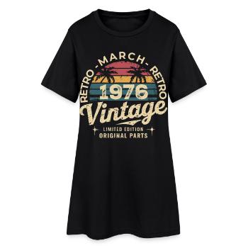 Né en Mars 1976 édition 1976 Vintage March 1976 - Robe T-shirt Femme - noir - Devant