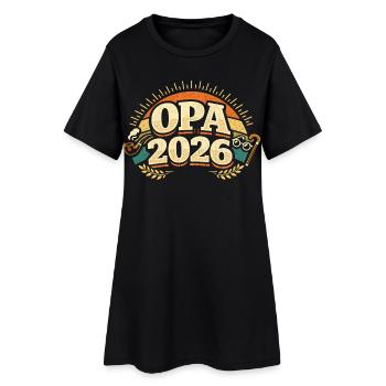 Opa 2026 Loading Zukünftiger Großvater Geschenk - Frauen T-Shirt-Kleid - Schwarz - Vorne
