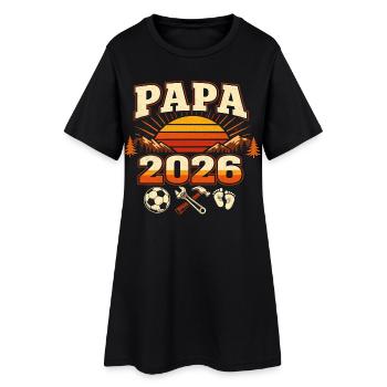 Papa 2026 Loading Geschenk Werdender Vater - Frauen T-Shirt-Kleid - Schwarz - Vorne