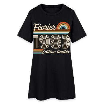 Nées en Février 1983 | 43ème Anniversaire - Robe T-shirt Femme - noir - Devant