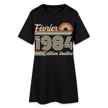 Born in February 1984 | 42nd Anniversary - Women’s T-Shirt Dress - black - Front
