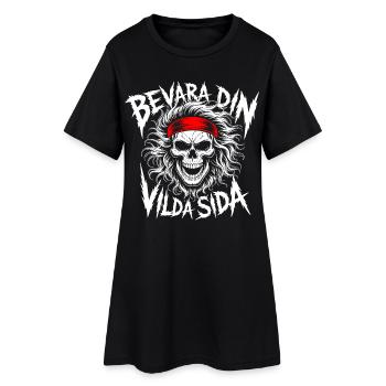 Crâne du Côté Sauvage - Robe T-shirt Femme - noir - Devant