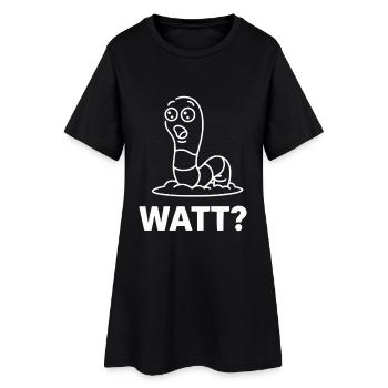 Watt Wurm Comic Elektrohumor - Frauen T-Shirt-Kleid - Schwarz - Vorne