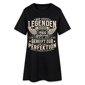1966 Jahrgang geboren Legenden Geburtstag Geschenk - Frauen T-Shirt-Kleid - Schwarz - Vorne