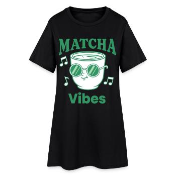 Matcha Vibes Green Tea Matcha Latte Lover Japanese - Frauen T-Shirt-Kleid - Schwarz - Vorne